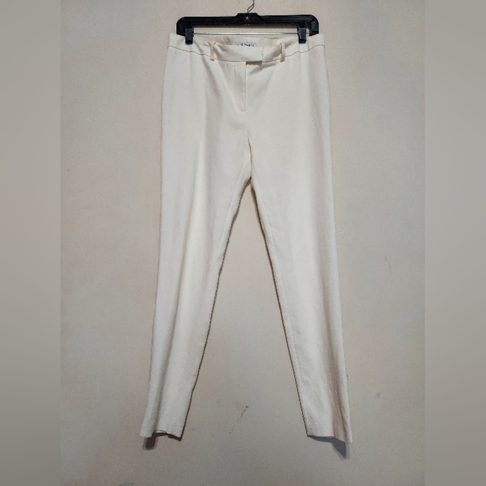 Altuzarra Off-White Zippered Hem Linen Blend Textured Trousers Sz-49